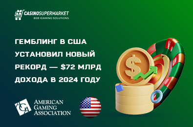 Гемблинг в США установил новый рекорд — $72 млрд дохода в 2024 году