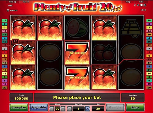 Игровой автомат Plenty of Fruit 20 Hot от Greentube