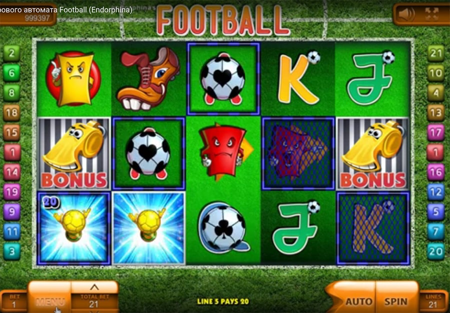 Игровой автомат Endorphina Football, скриншот 2